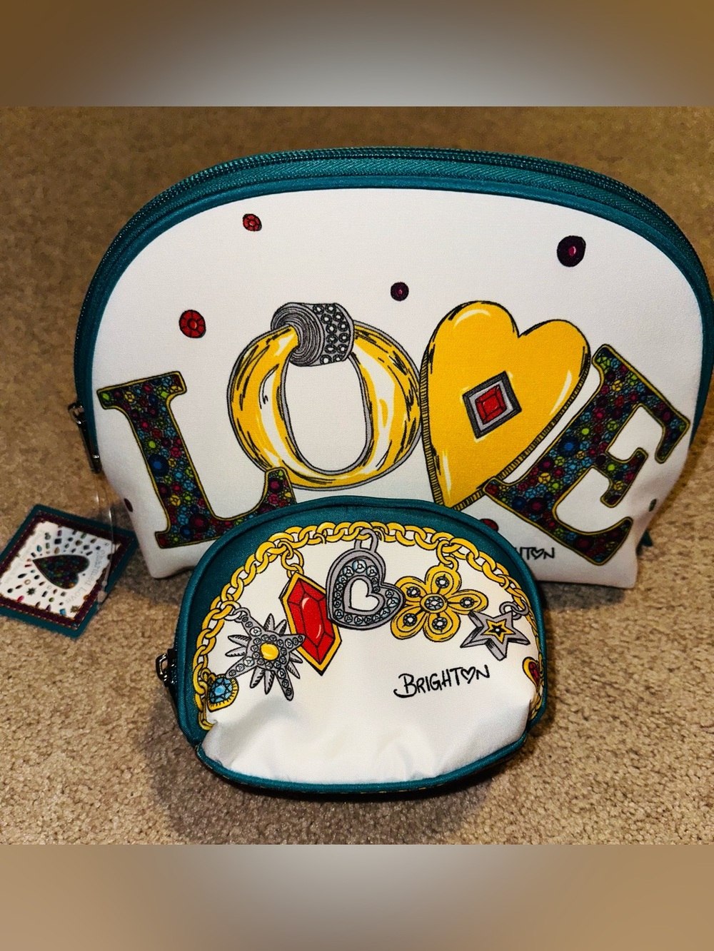 Brighton Charmed Love 2-Piece Cosmetic Set - Gold & White